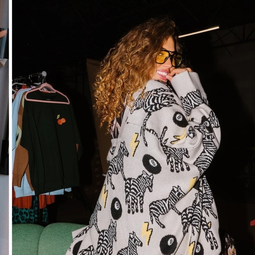 Dressed In LALA Zebra Patterned  Sweater